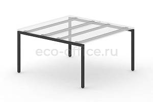 Металлокаркас на П-образных опорах 40x40 для рабочей станции 1000*1475 Черный металл фото