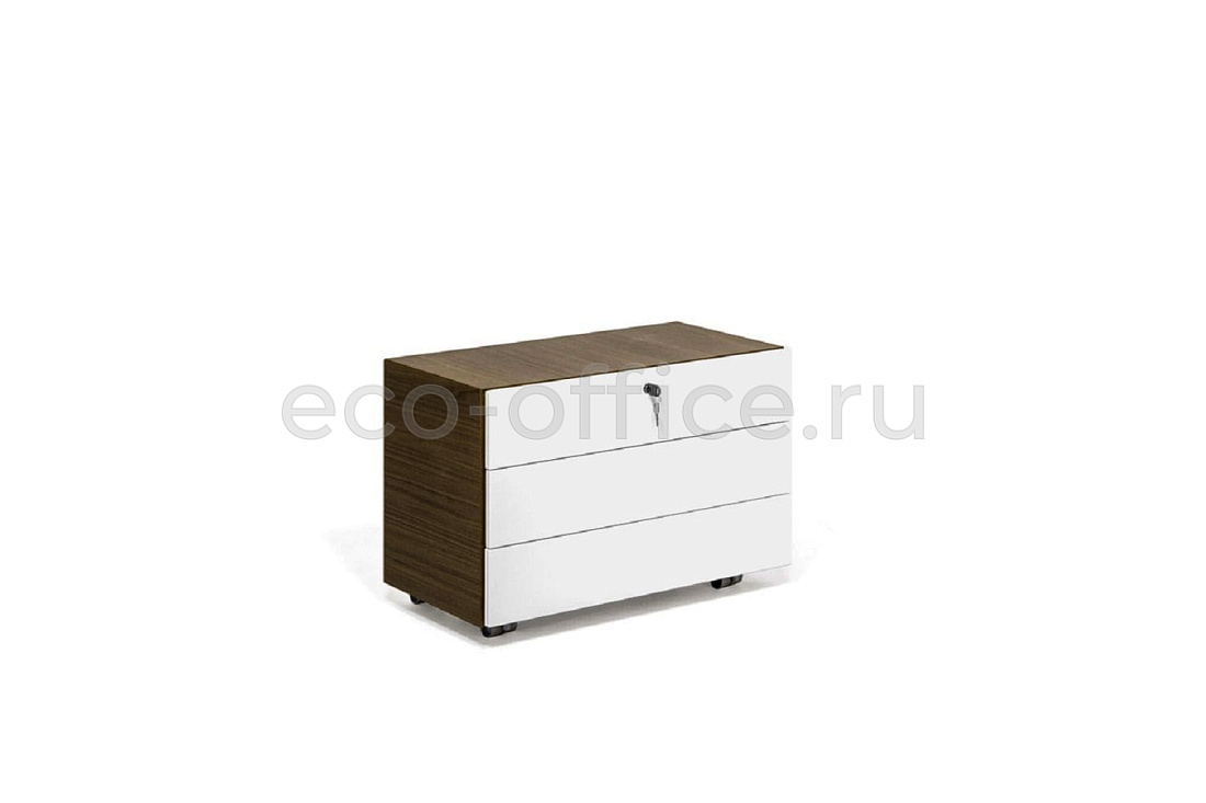 Тумба подкатная 3 ящика KYO KY3017 002 301 + 3517005025 Орех / Белый купить в Челябинске