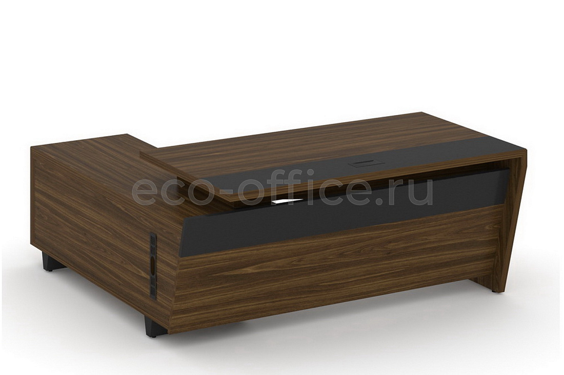 Стол руководителя с опорной тумбой CORNER COR.SRT-18(R) Орех Лоренцо купить в Челябинске