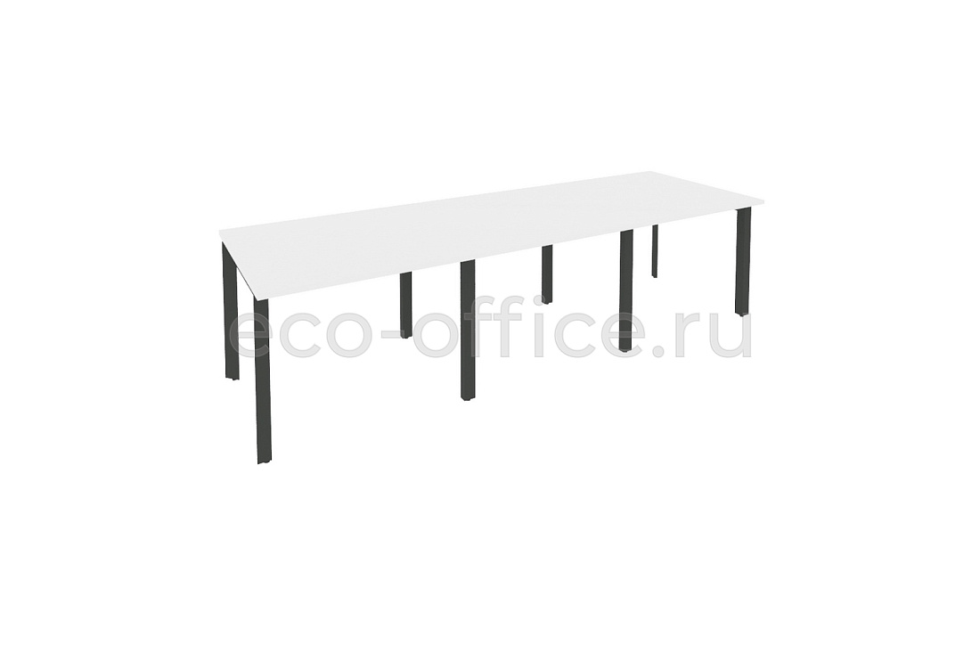 Стол переговорный (3 столешницы) ONIX O.MP-PRG-3.1 Белый Бриллиант / Антрацит металл  купить в Челябинске