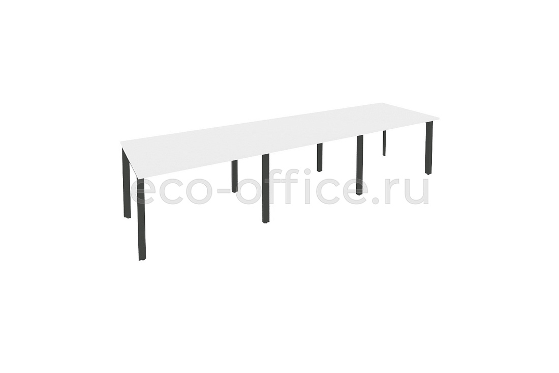 Стол переговорный (3 столешницы) ONIX O.MP-PRG-3.2 Белый Бриллиант / Антрацит металл  купить в Челябинске