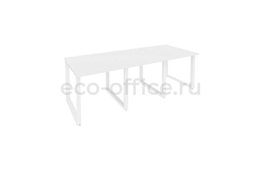 Стол переговорный (3 столешницы) ONIX O.MO-PRG-3.0 Белый Бриллиант / Белый металл  купить в Челябинске