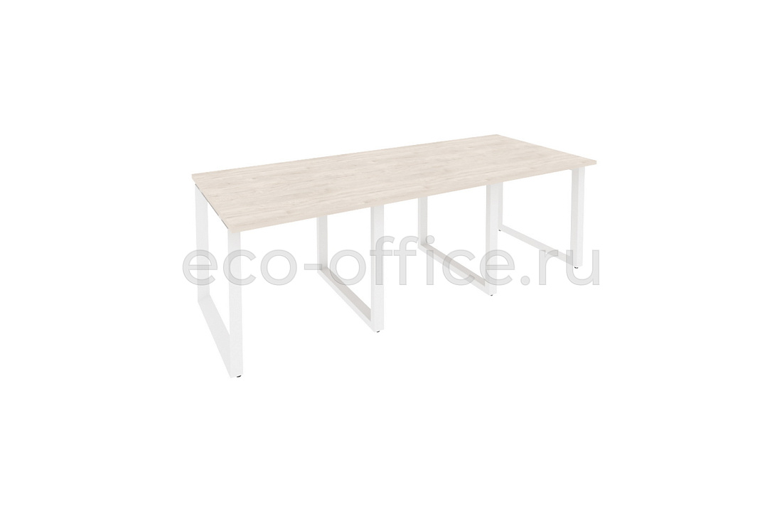 Стол переговорный (3 столешницы) ONIX O.MO-PRG-3.0 Денвер Светлый / Белый металл  купить в Челябинске