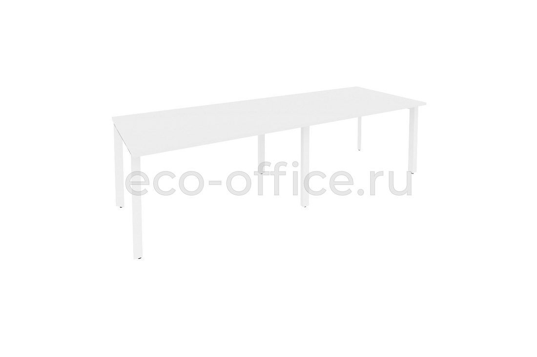 Стол переговорный (2 столешницы) ONIX O.MP-PRG-2.3 Белый Бриллиант / Белый металл  купить в Челябинске