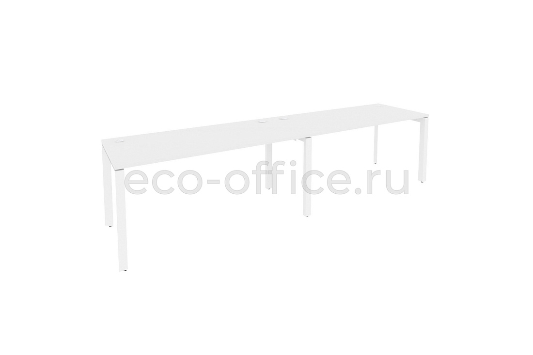 Рабочая станция на П-образном м/к ONIX O.MP-RS-2.4.7 Белый Бриллиант / Белый металл  купить в Челябинске