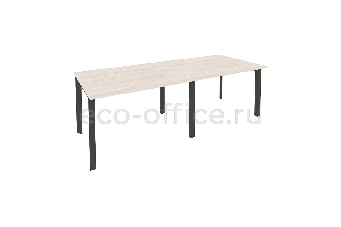 Стол переговорный (2 столешницы) ONIX O.MP-PRG-2.2 Денвер Светлый / Антрацит металл купить в Челябинске