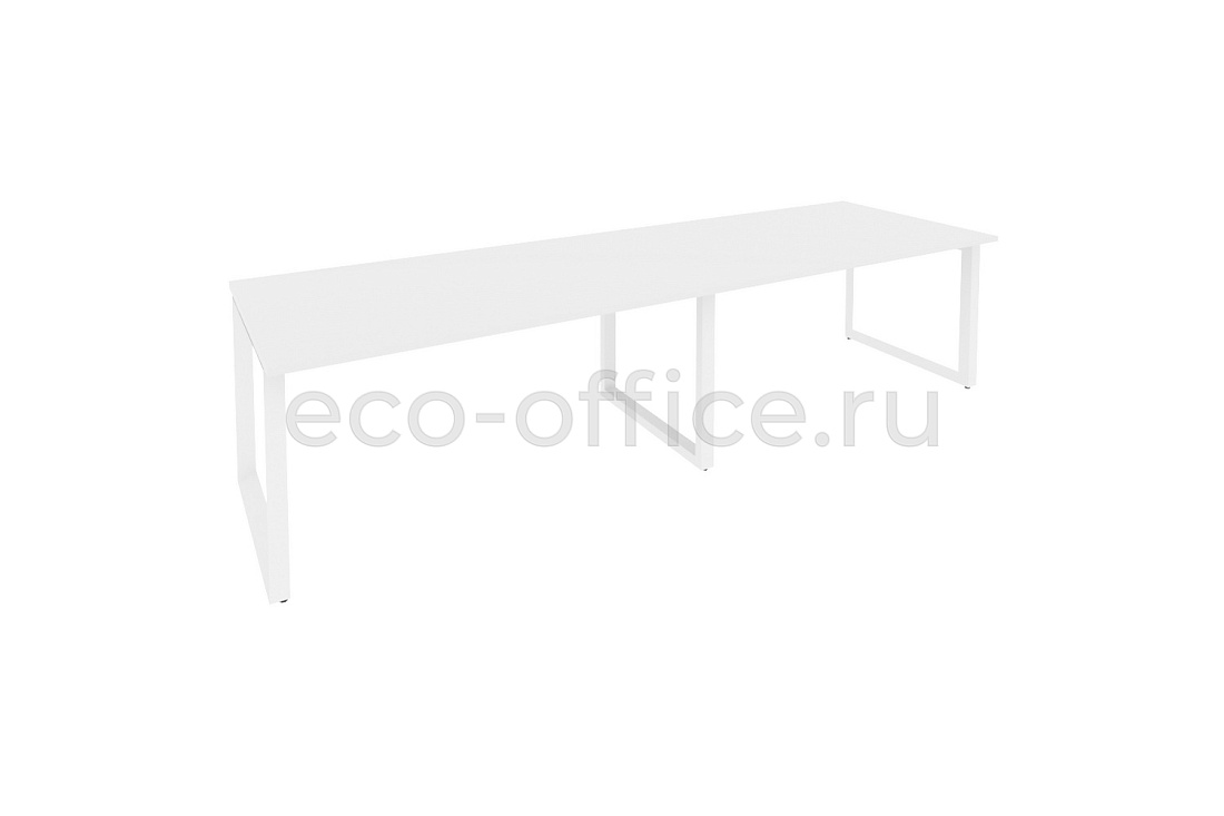 Стол переговорный (2 столешницы) ONIX O.MO-PRG-2.4 Белый Бриллиант / Белый металл  купить в Челябинске