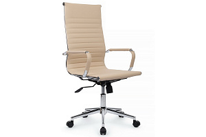 Кресло руководителя RV Chair HUGO 6002-1SE Бежевая экокожа фото