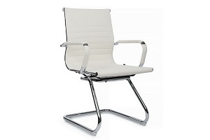 Конференц-кресло RV Chair HUGO 6002-3E Белая экокожа фото