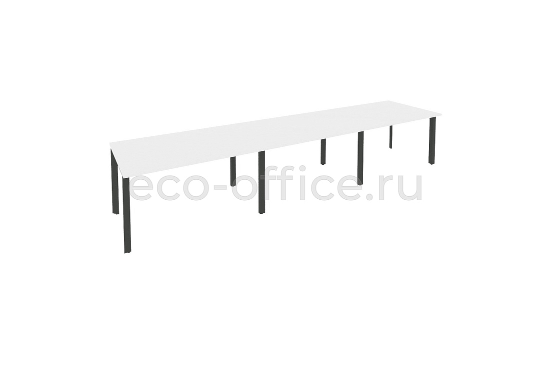 Стол переговорный (3 столешницы) ONIX O.MP-PRG-3.3 Белый Бриллиант / Антрацит металл  купить в Челябинске