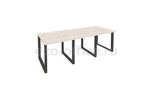 Стол переговорный (3 столешницы) ONIX O.MO-PRG-3.0 Денвер Светлый / Антрацит металл фото