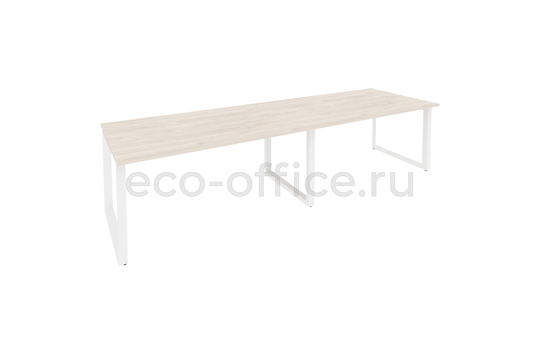 Стол переговорный (2 столешницы) ONIX O.MO-PRG-2.4 Денвер Светлый / Белый металл  купить в Челябинске