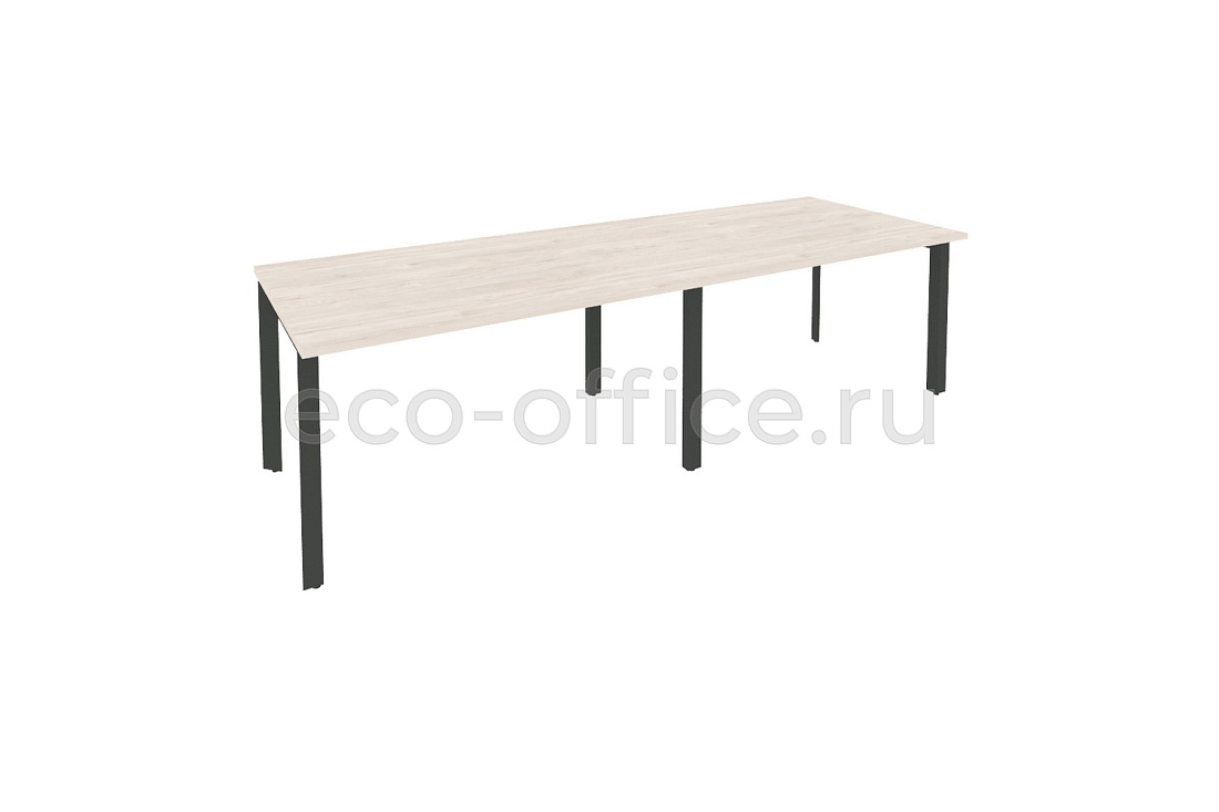 Стол переговорный (2 столешницы) ONIX O.MP-PRG-2.3 Денвер Светлый / Антрацит металл купить в Челябинске