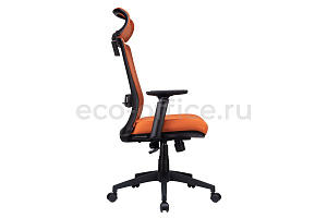 Кресло RV Chair LINE W-202 AC Чёрный пластик / Оранжевая ткань фото
