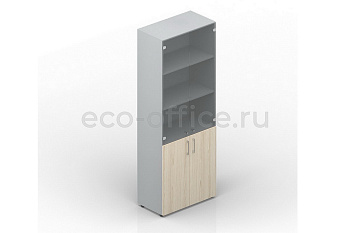 Шкаф для документов высокий EMHS834TN Акация Аури / Белый купить в Челябинске