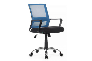 Кресло RV Chair MINT 1029MB Синяя сетка / Чёрная ткань фото