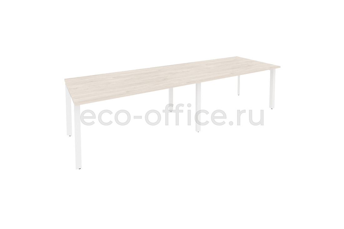 Стол переговорный (2 столешницы) ONIX O.MP-PRG-2.4 Денвер Светлый / Белый металл  купить в Челябинске