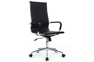Кресло руководителя RV Chair HUGO 6002-1SEC Чёрная экокожа фото