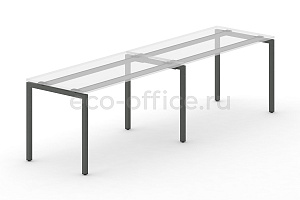 Металлокаркас на П-образных опорах 40x40 для рабочей станции 2000*720 Антрацит металл фото