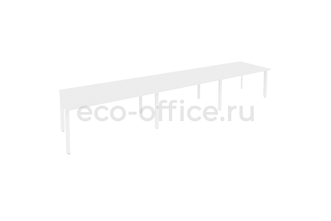 Стол переговорный (3 столешницы) ONIX O.MP-PRG-3.4 Белый Бриллиант / Белый металл  купить в Челябинске