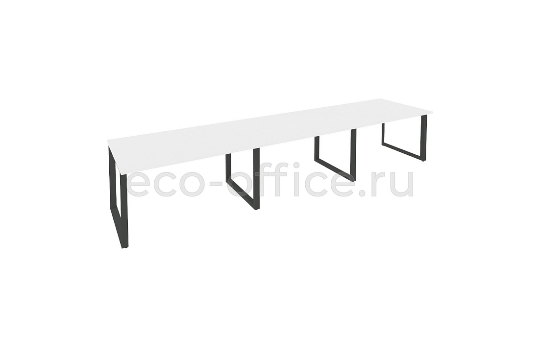 Стол переговорный (3 столешницы) ONIX O.MO-PRG-3.3 Белый Бриллиант / Антрацит металл  купить в Челябинске