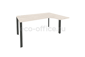 Стол эргономичный правый на П-образном м/к ONIX O.MP-SA-4 (R) Денвер Светлый / Антрацит металл фото