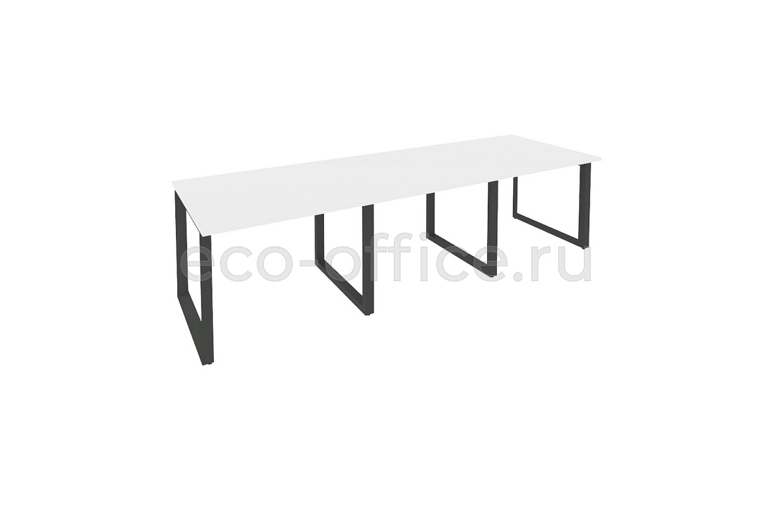 Стол переговорный (3 столешницы) ONIX O.MO-PRG-3.1 Белый Бриллиант / Антрацит металл  купить в Челябинске