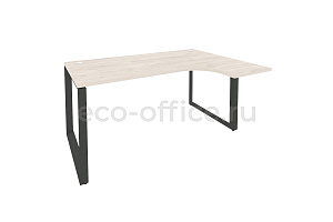 Стол эргономичный правый на О-образном м/к ONIX O.MO-SA-4 (R) Денвер Светлый / Антрацит металл фото