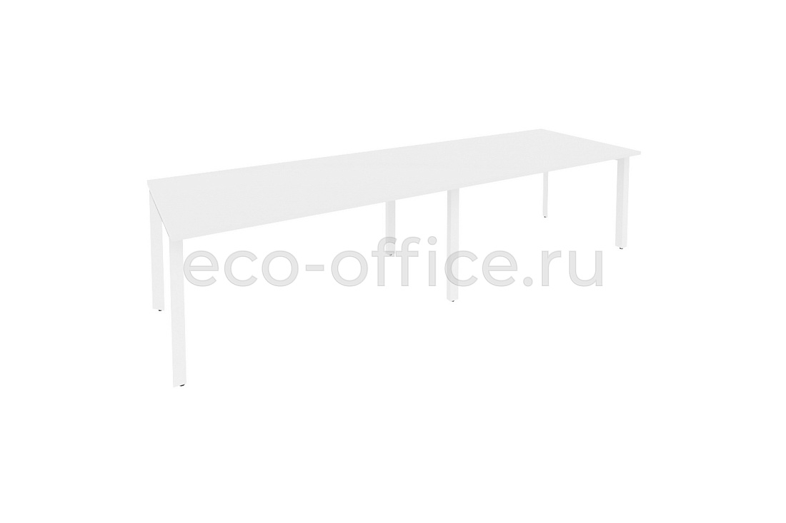 Стол переговорный (2 столешницы) ONIX O.MP-PRG-2.4 Белый Бриллиант / Белый металл  купить в Челябинске