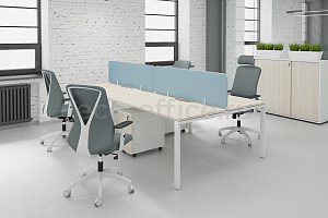 Тканевые экраны PINABLE DESIGN Бледно-синий / Белый фото