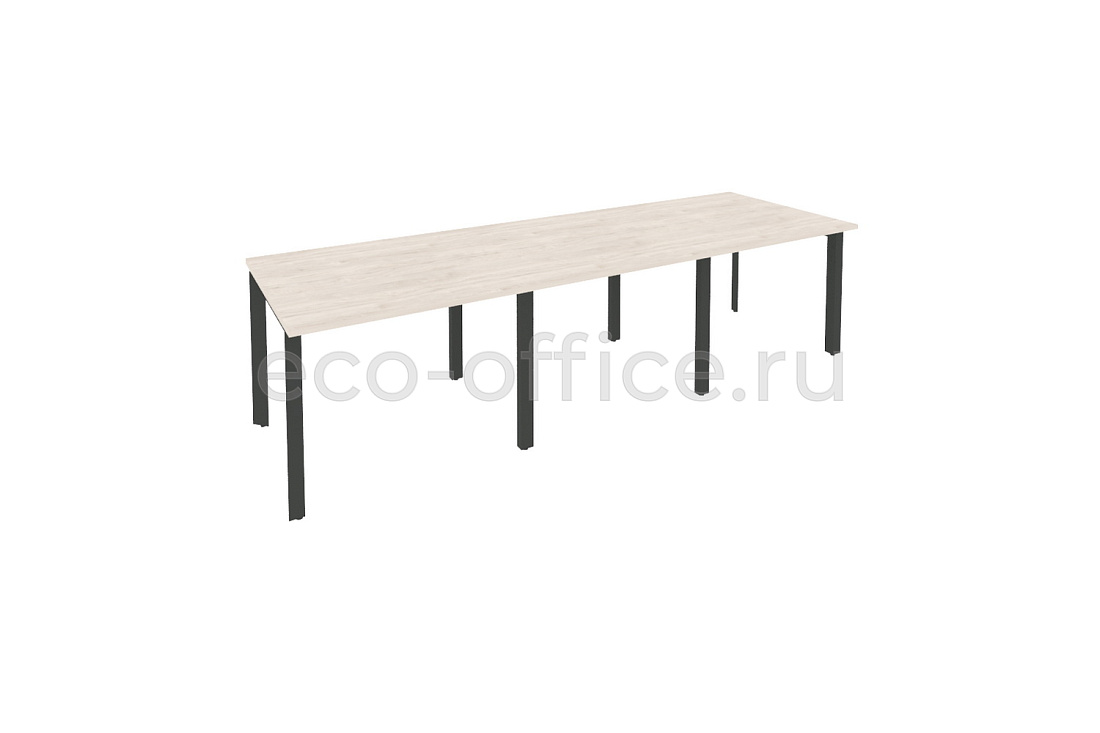 Стол переговорный (3 столешницы) ONIX O.MP-PRG-3.1 Денвер Светлый / Антрацит металл купить в Челябинске