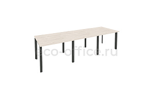 Стол переговорный (3 столешницы) ONIX O.MP-PRG-3.1 Денвер Светлый / Антрацит металл фото