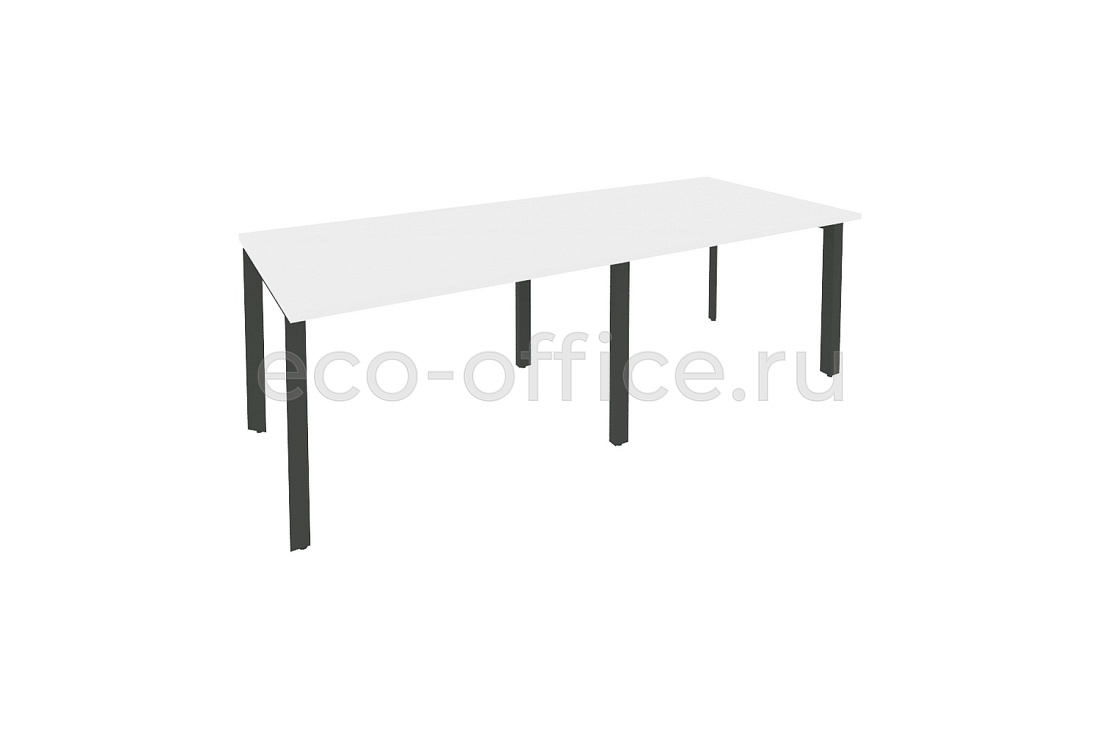 Стол переговорный (2 столешницы) ONIX O.MP-PRG-2.2 Белый Бриллиант / Антрацит металл  купить в Челябинске