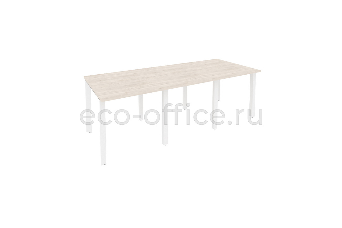 Стол переговорный (3 столешницы) ONIX O.MP-PRG-3.0 Денвер Светлый / Белый металл  купить в Челябинске
